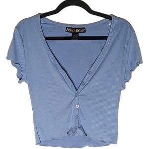 Periwinkle cropped button up